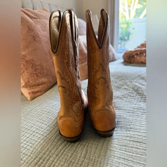 Old West Leather Cowboy Boots - Picture 4 of 6